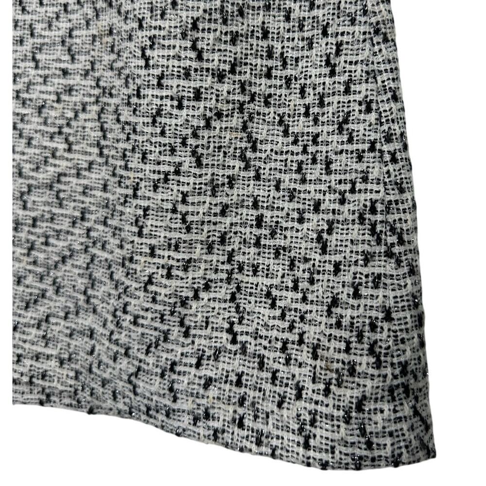 Alice + Olivia Tweed Mini Dress Black White Open Back Size 2 - Picture 4 of 6